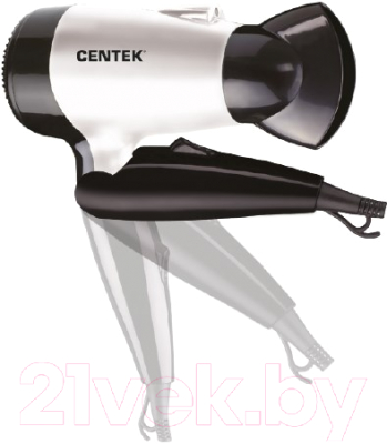 Компактный фен Centek CT-2231 (белый/черный)