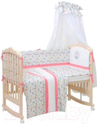 Комплект постельный для малышей Polini Kids Disney Последний богатырь 7 (лес/розовый)