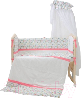 Комплект постельный для малышей Polini Kids Disney Последний богатырь 7 (лес/розовый)