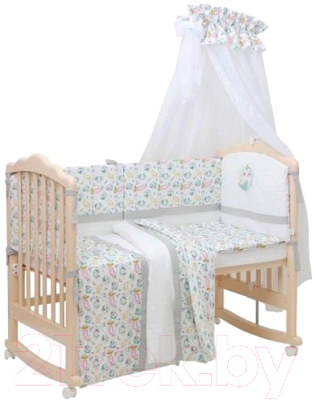 Комплект постельный для малышей Polini Kids Disney Последний богатырь 7 (лес/серый)