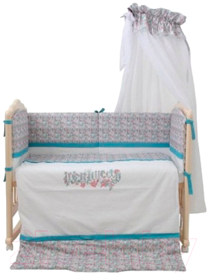 Комплект постельный для малышей Polini Kids Disney Последний богатырь 7 (принцесса / голубой)