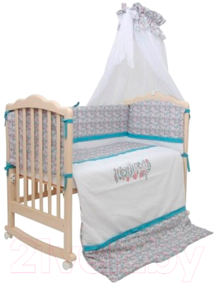 Комплект постельный для малышей Polini Kids Disney Последний богатырь 7 (принцесса / голубой)