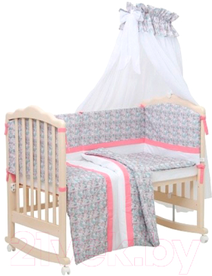 Комплект постельный для малышей Polini Kids Disney Последний богатырь 7 (принцесса/розовый)