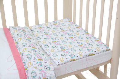 Комплект постельный для малышей Polini Kids Disney Последний богатырь (лес/розовый)