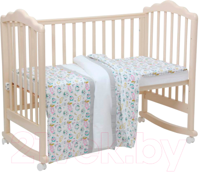 Комплект постельный для малышей Polini Kids Disney Последний богатырь (лес/серый)