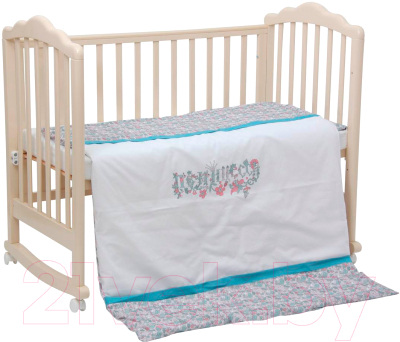 Комплект постельный для малышей Polini Kids Disney Последний богатырь (принцесса/голубой)