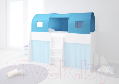 Шторки для кровати-чердака Polini Kids 4100 (голубой)