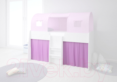 Шторки для кровати-чердака Polini Kids 4100 (розовый)