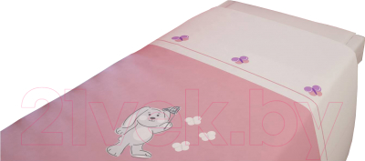 Комплект постельный для малышей Polini Kids Зайки 3 (120x60, розовый)