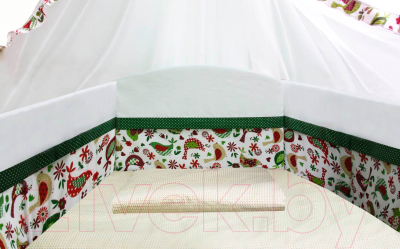 Комплект постельный для малышей Polini Kids Кантри 3 (120x60, зеленый)