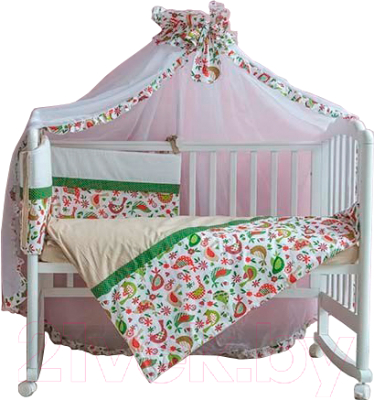 Комплект постельный для малышей Polini Kids Кантри 7 (120x60, зеленый)