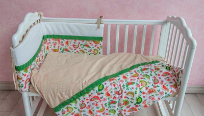 Комплект постельный для малышей Polini Kids Кантри 7 (120x60, зеленый)