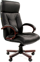 Кресло офисное Chairman 421 (черная кожа) - 
