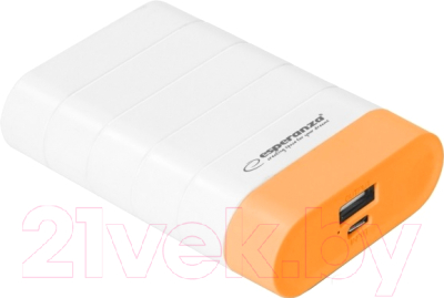 Портативное зарядное устройство Esperanza Graviton 4800mAh / EMP110WO (белый/оранжевый)
