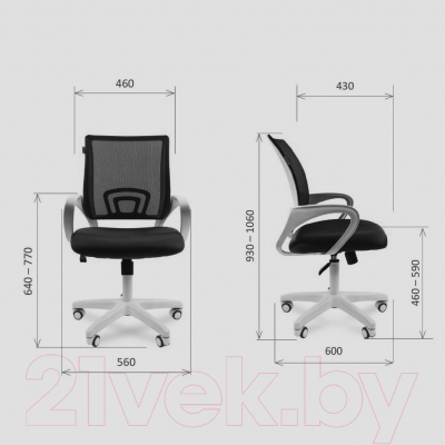 Кресло офисное Chairman 696 (TW-11/TW-01 белый/черный)