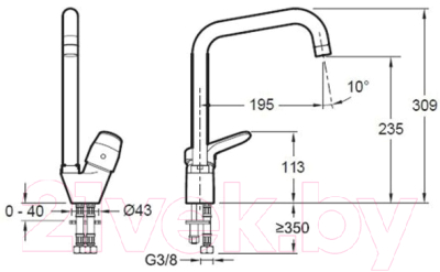 Смеситель Jacob Delafon Brive E75770-CP