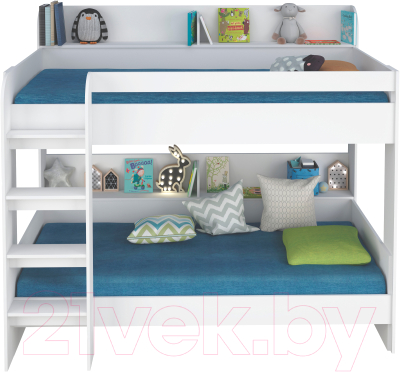 Двухъярусная кровать Polini Kids Simple 5000 (белый)