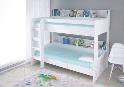 Двухъярусная кровать Polini Kids Simple 5000 (белый)