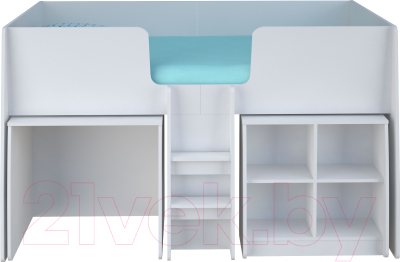 Кровать-чердак Polini Kids Simple 4100 (белый) - фото приведено для примера, выдвижные элементы продаются отдельно