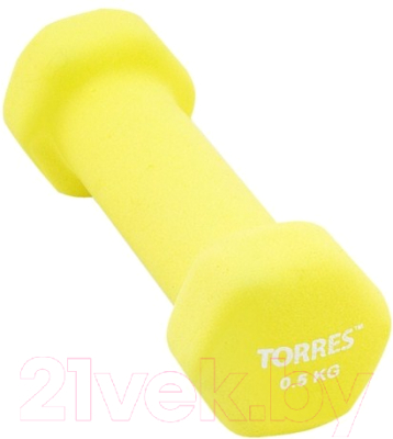 Гантель Torres PL550105 (0.5кг, желтый)