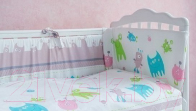 Бортик в кроватку Polini Kids Монстрики (120x60)