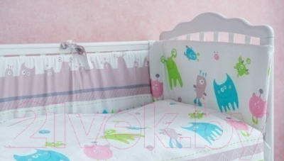 Бортик в кроватку Polini Kids Монстрики (140x70)