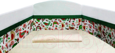 Бортик в кроватку Polini Kids Кантри (120x60, зеленый)