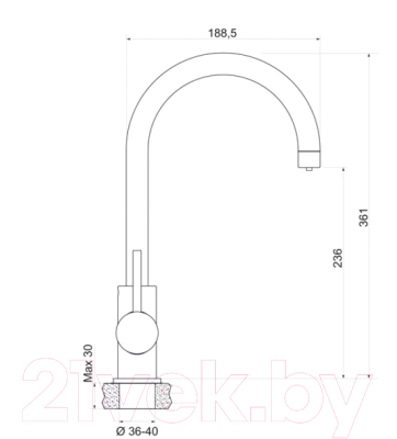 Комплект сантехники GRANULA GR-5101 + смеситель Spring 35-09L (графит)