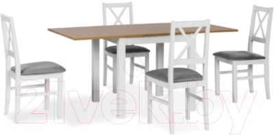 Обеденный стол Atreve Flip-Flop 60x40(80) (дуб/белый)