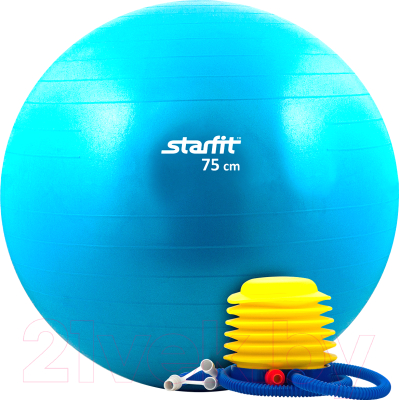 Фитбол гладкий Starfit GB-102 75см с насосом (синий)