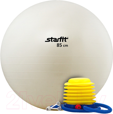 Фитбол гладкий Starfit GB-102 85см с насосом (белый)