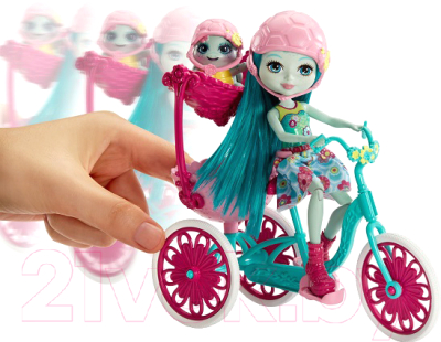 Кукла с аксессуарами Mattel Enchantimals Прогулка на велосипеде с питомцем FJH11/FCC65