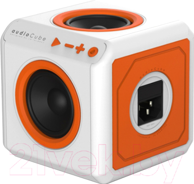Портативная колонка Allocacoc AudioCube Portable / 3902/EUACPT (белый/оранжевый)