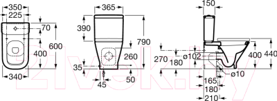 Изображение товара Чаша унитаза напольного Roca The Gap A342472000