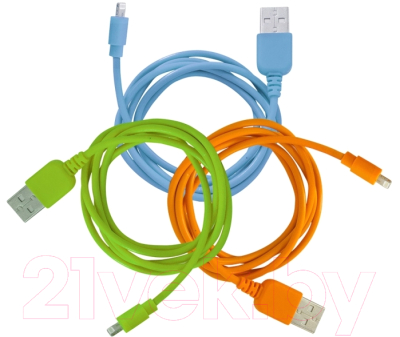 Кабель CBR Ligthtning to USB Human Friends Super Link Rainbow L (зеленый)