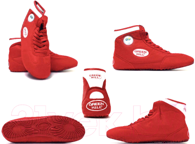 Обувь для борьбы Green Hill GWB-3052/GWB-3055 (красный/белый, р-р 35)