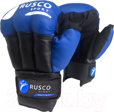 Перчатки для рукопашного боя RuscoSport Синий кожзам (р-р 12)