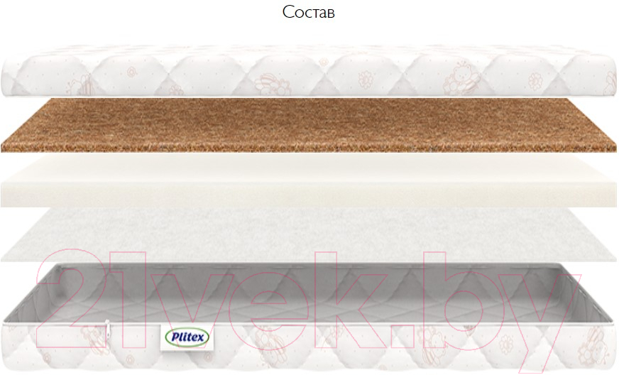 Матрас в кроватку Плитекс Юниор Ю-780-04