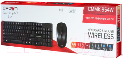 Клавиатура+мышь Crown CMMK-954W (черный)