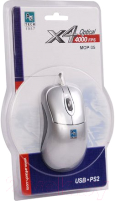 Мышь A4Tech MOP-18-6 (серебристый)