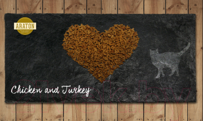 Сухой корм для кошек Araton Cat Adult Chicken & Turkey / ART24260 (1.5кг)