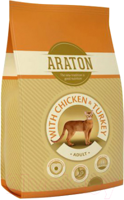 Сухой корм для кошек Araton Cat Adult Chicken & Turkey / ART24132 (15кг)