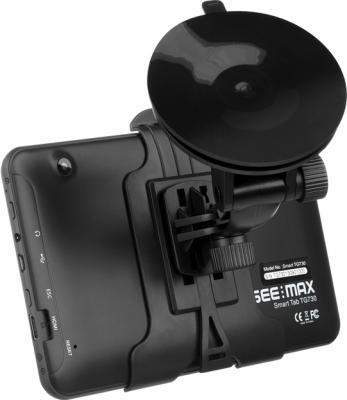GPS навигатор SeeMax Smart TG730 - вид сзади с креплением на стекло