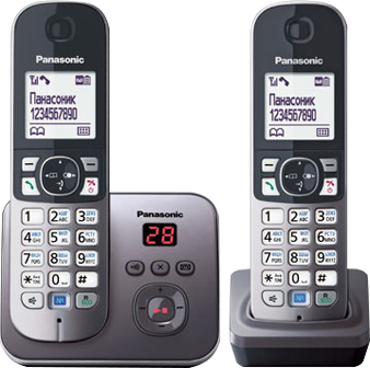 Беспроводной телефон Panasonic KX-TG6822 (серый металлик) - общий вид