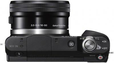 Беззеркальный фотоаппарат Sony NEX-3NYB - вид сверху