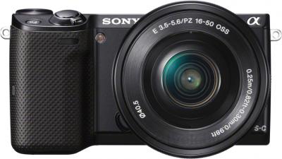 Беззеркальный фотоаппарат Sony NEX-5TLB - вид спереди