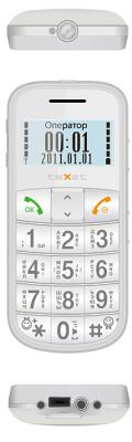 Мобильный телефон Texet TM-B110 (Pearl) - общий вид с нижней и верхней панелями