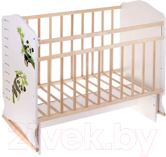 Детская кроватка VDK Морозко Панда колесо-качалка с маятником