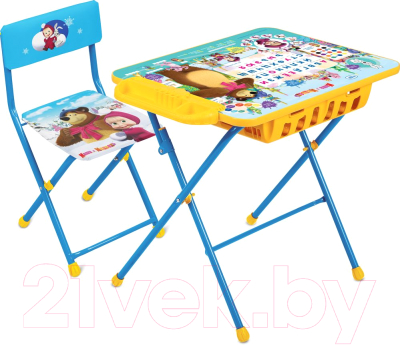 Комплект мебели с детским столом Ника КУ2П/2 Маша и Медведь: Азбука 2