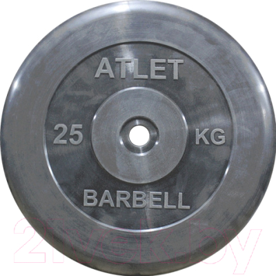 Диск для штанги MB Barbell Atlet d26мм 25кг (черный)